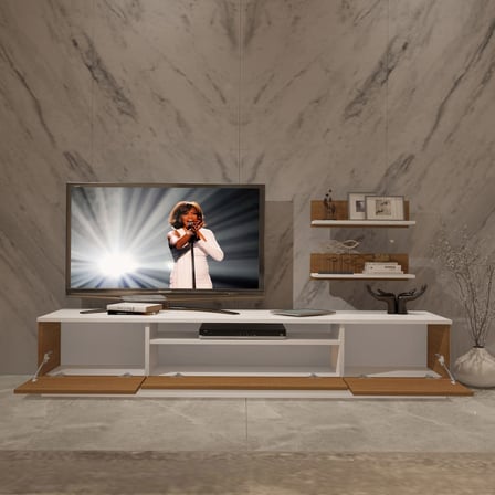 Decoraktiv Trio 4 Mdf Tv Ünitesi Tv Sehpası - Beyaz Ceviz