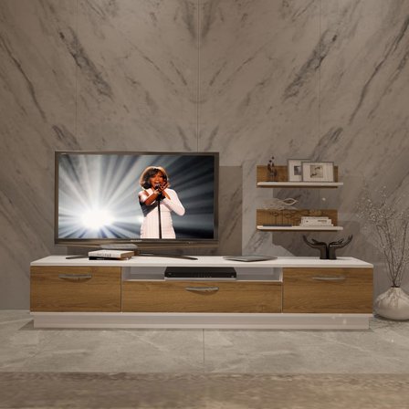 Decoraktiv Trio 4 Mdf Tv Ünitesi Tv Sehpası - Beyaz Pera