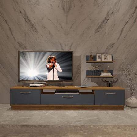 Decoraktiv Trio 4 Mdf Tv Ünitesi Tv Sehpası - Pera Antrasit