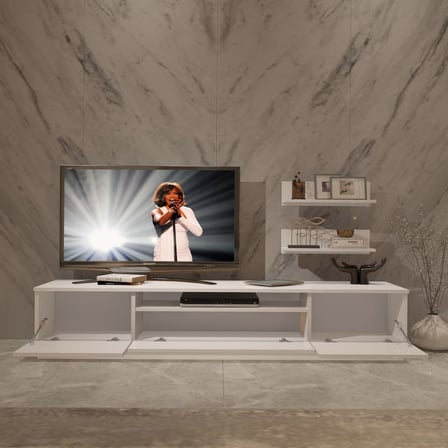 Decoraktiv Trio 4 Mdf Tv Ünitesi Tv Sehpası - Parlak Beyaz