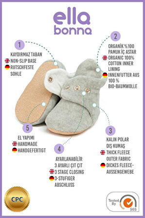 Polar Bebek Pandufu, Kaydırmaz Taban, Ev Botu, Kreş Ayakkabısı Patik