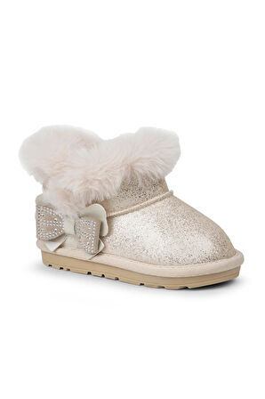 Buckhead Curly Kız Çocuk İçi Kürklü Simli Bot - Bej BUCK3061-011