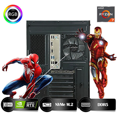 HYPER ROCKET One HRA644060 Ryzen 7 8700F 64GB Ram 1TB Nvme M.2 SSD RTX4060 8GB Masaüstü Oyuncu Bilgisayarı