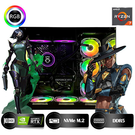 HYPER ROCKET One HRA324060 Ryzen 7 8700F 32GB Ram 1TB Nvme M.2 SSD RTX4060 8GB Masaüstü Oyuncu Bilgisayarı