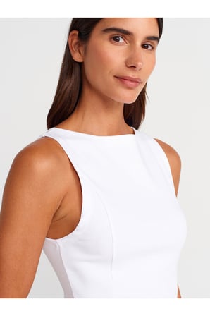 21001 Kayık Yaka Peplum Top