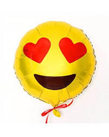 FOLYO BALON EMOJİ KALPLİ GÖZ 18'' D.Ü 6TL