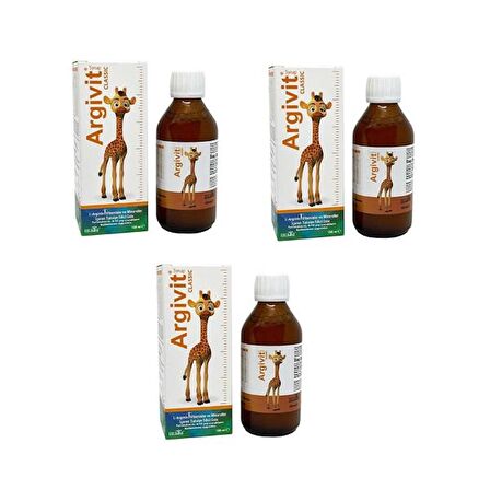 Argivit Şurup,L-Arginin,Vitamin,Mineral-150 Ml-3 ADET-SKT:10/2025