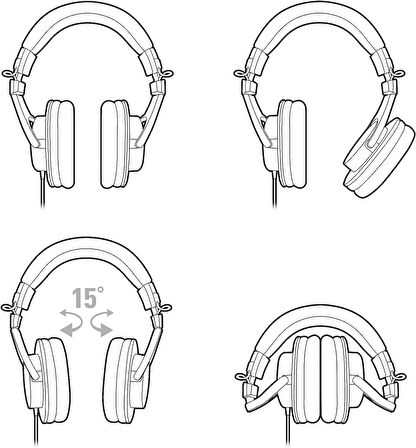 Audio-Technica ATH-M30X Profesyonel Stüdyo Monitör Kulaklığı, Siyah