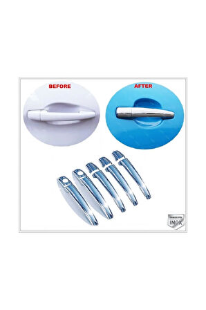 Fiat Scudo Krom Kapı Kolu 5 Kapı 2007-2016 Arası Paslanmaz Çelik (ÇİFT DELİK)