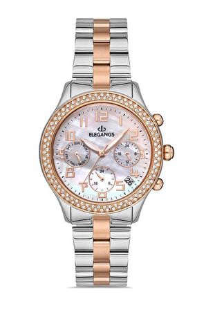ELEGANGS EL2447.10 ROSE GOLD TAŞLI BAYAN KOL SAATİ