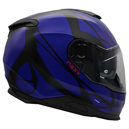NEXX Y.100 B-SIDE MAT SİYAH-NAVY MAVİ KASK XL