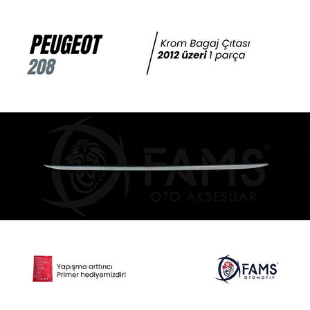 Peugeot 208 Uyumlu Krom Bagaj Çıtası 2012 Üzeri P.çelik