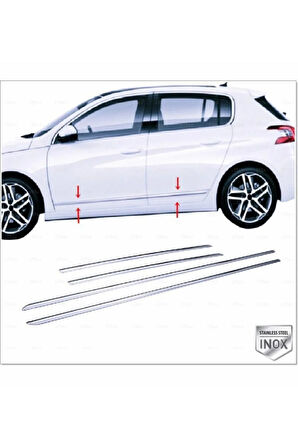 Peugeot 308 Krom Yan Kapı Çıtası 4 Kapı 2013 Üzeri P.çelik