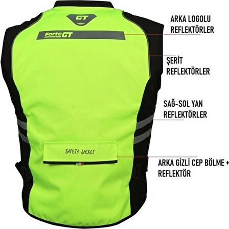 FORTE GT REFLEKTİF YELEK HGS CEPLİ (XXL BEDEN)