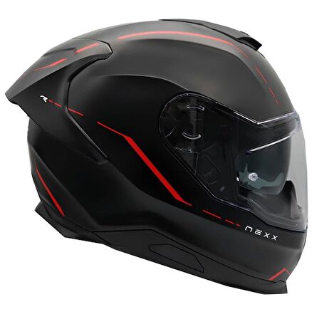 NEXX Y.100R REACT MAT SİYAH-KIRMIZI KASK S