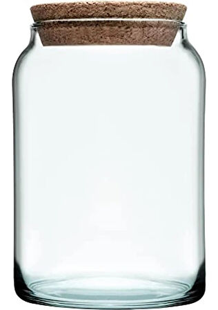 43583 Mantar Kapaklı Cam Kavanoz 860 cc Yeşil Renkli 6 adet