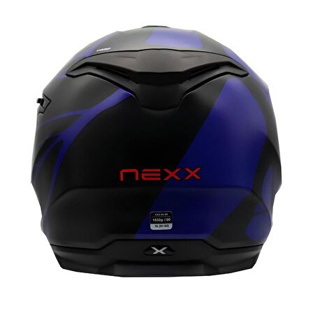 NEXX Y.100 B-SIDE MAT SİYAH-NAVY MAVİ KASK S