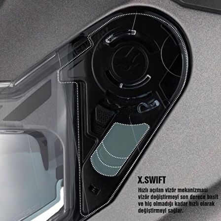 NEXX Y.100 B-SIDE MAT SİYAH-GRİ KASK S