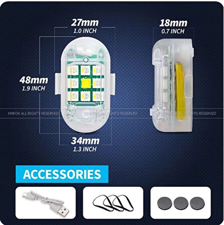 MOTOYEL KUMANDALI ÇAKARLI VE 7 RENK LED USBLİ