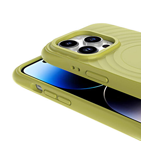 Gpack Apple iPhone 14 Pro Kılıf Magsafeli Airbagli Mat Silikon Hepi Kapak
