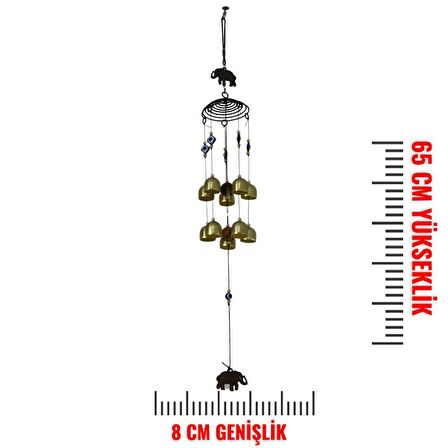 T.Concept Fil ve Nazar Boncuklu Rüzgar Çanı 65 cm