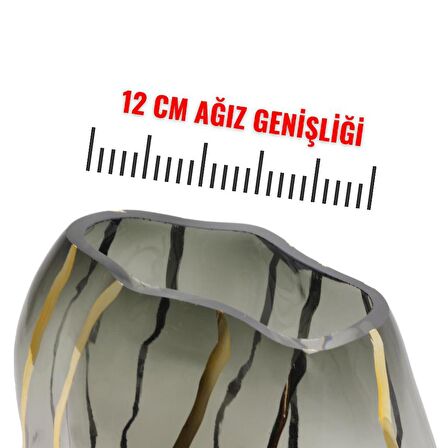 T.Concept Dekoratif Siyah Vazo Altın Çizgili 21 Cm