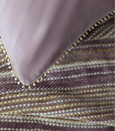 AP Çift Kişilik Lizbon Lila Yatak Örtülü Nevresimli Set