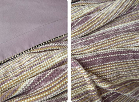 AP Çift Kişilik Lizbon Lila Yatak Örtülü Nevresimli Set