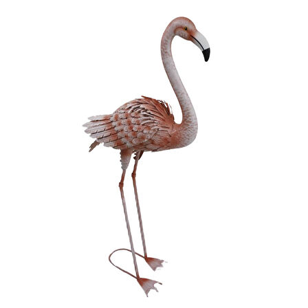 T.Concept Dekoratif Gerçekçi Dayanıklı Metal Pembe Flamingo Büyük