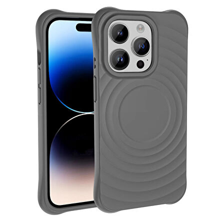Gpack Apple iPhone 14 Pro Max Kılıf Magsafeli Airbagli Mat Silikon Hepi Kapak