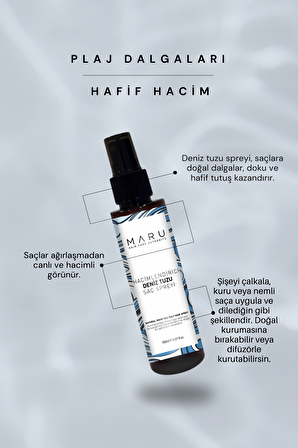 Maru Hacim Ve Dolgunluk Veren Deniz Tuzu Saç Spreyi 150 ml 8684382736782