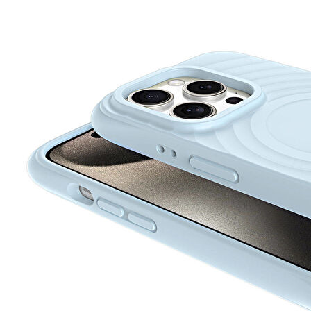 Gpack Apple iPhone 15 Pro Kılıf Magsafeli Airbagli Mat Silikon Hepi Kapak