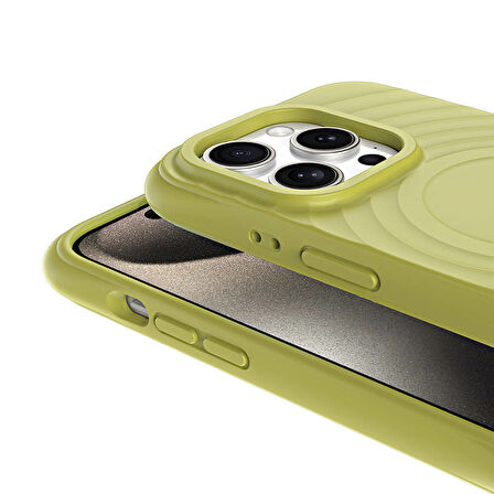 Gpack Apple iPhone 15 Pro Kılıf Magsafeli Airbagli Mat Silikon Hepi Kapak