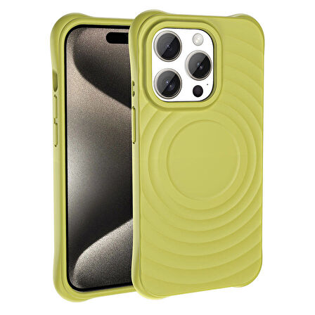 Gpack Apple iPhone 15 Pro Max Kılıf Magsafeli Airbagli Mat Silikon Hepi Kapak