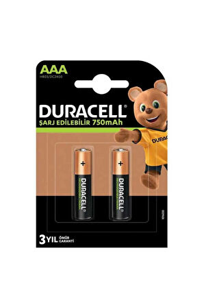 750 mAh Şarj Edilebilir İnce Kalem Pil 2'li