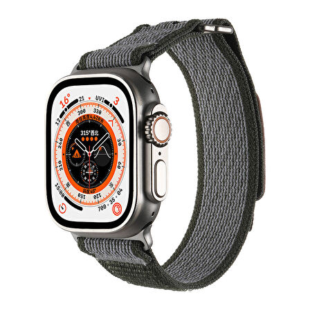 Gpack Apple Watch 9 45mm Kordon Hasır Naylon Örgü Strap Kayış KRD106