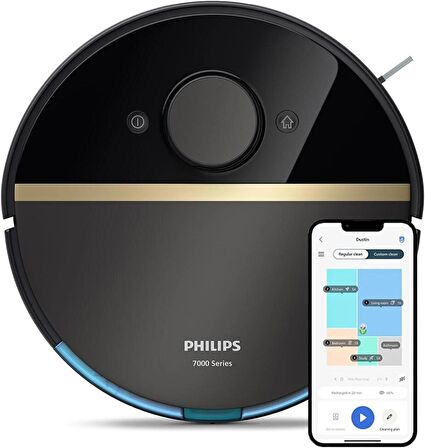 Philips HomeRun 7000 Serisi Aqua XU7000/01 Siyah Gold Akıllı Robot Süpürge