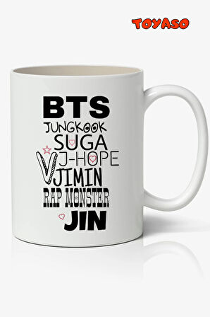 BTS Avatar Anime Temalı Beyaz Kupa Bardak