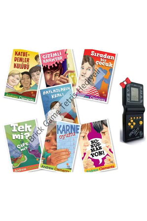 4.Sınıf 5.Sınıf 6.Sınıf Okuma Kitapları Çocuk Roman Seti Andrew Clements 7 Kitap, Brick Game Tetris Hediyeli