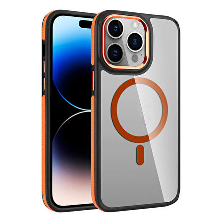 Gpack Apple iPhone 14 Pro Max Kılıf Magsafeli Mat Silikon Solo Kapak