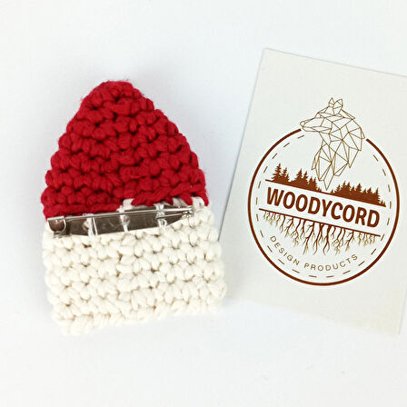 Woodycord El Örgüsü Kırmızı Çatılı Ev Broş