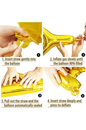Folyo Balon Gold Rakam 40 inç 100 cm Helyum Gaz Uyumlu