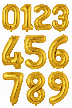 Folyo Balon Gold Rakam 40 inç 100 cm Helyum Gaz Uyumlu