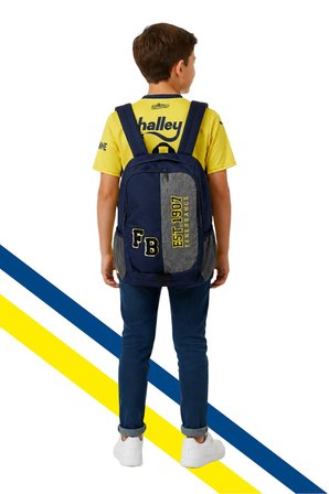 FENERBAHÇE ORJİNAL LİSANSLI UNİSEX SARI LACİVERT ÇUBUKLU ÇOCUK FORMASI OKUL ÇANTASI HEDİYELİ