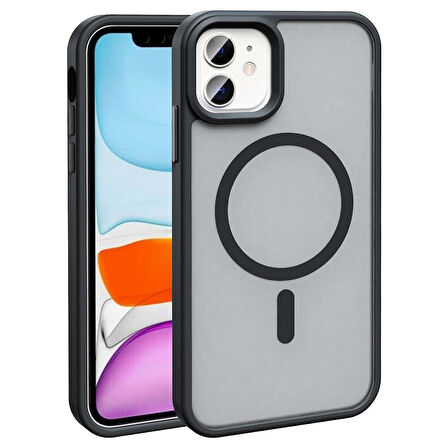 Gpack Apple iPhone 11 Kılıf Magsafeli Mat Arka Yüzey Sio Kapak