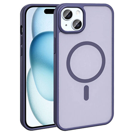 Gpack Apple iPhone 15 Plus Kılıf Magsafeli Mat Arka Yüzey Sio Kapak