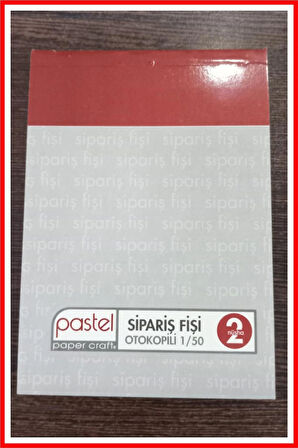 Pastel Sipariş Fişi  10x14cm Otokopili 1 Asıl 1 Suret 2 Nüsha  36 Adet (Cep Tipi - Küçük Boy)