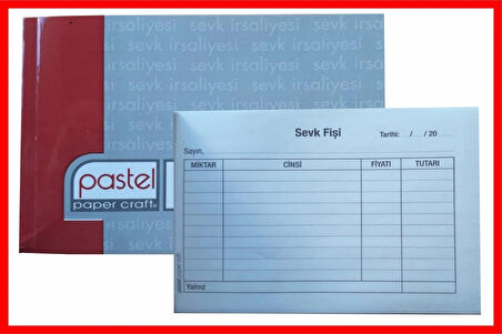 Pastel Sevk İrsaliyesi  10x14cm Otokopili 1 Asıl 1 Suret 2 Nüsha 6 Adet (Cep Tipi - Küçük Boy)