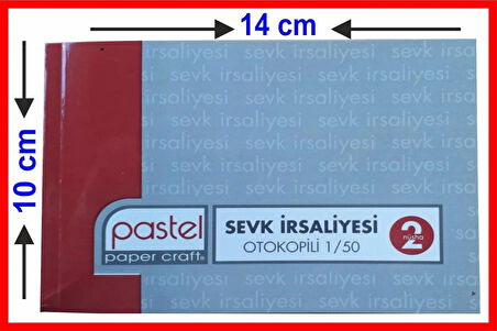 Pastel Sevk İrsaliyesi  10x14cm Otokopili 1 Asıl 1 Suret 2 Nüsha 12 Adet (Cep Tipi-Küçük Boy)