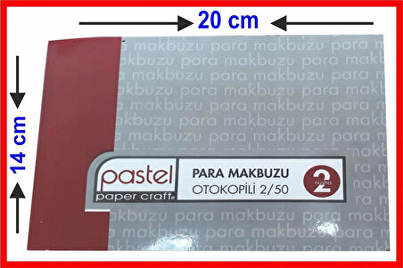 Para Makbuzu 14x20 cm boyutunda 2/50 Otokopili 1 Asıl 1 Suret 2 Nüsha 72 Adet